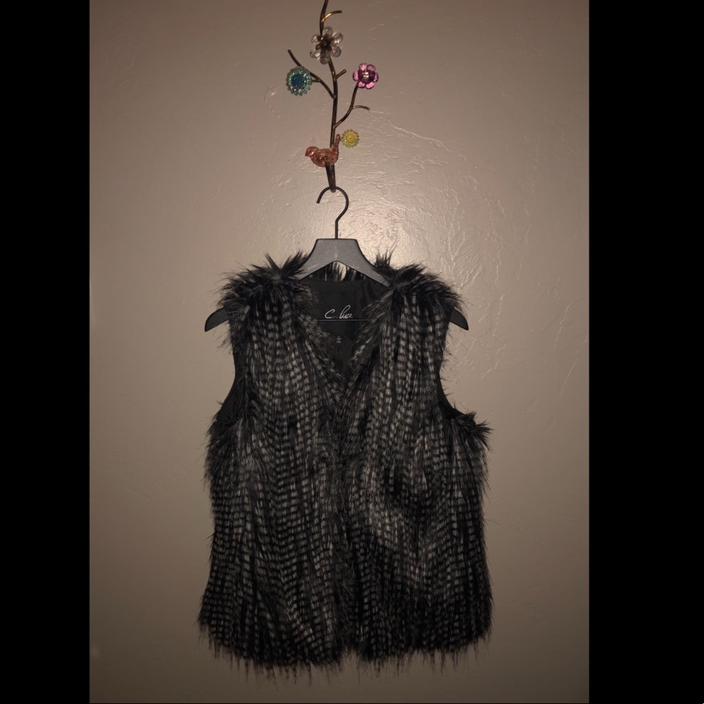 C. Luce Vest with Zip off Faux Leather Sleeves